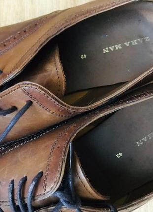 Zara мужские туфли коричневые8 фото