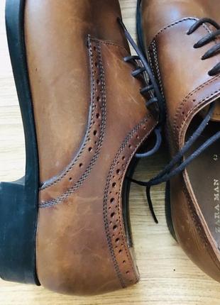 Zara мужские туфли коричневые7 фото