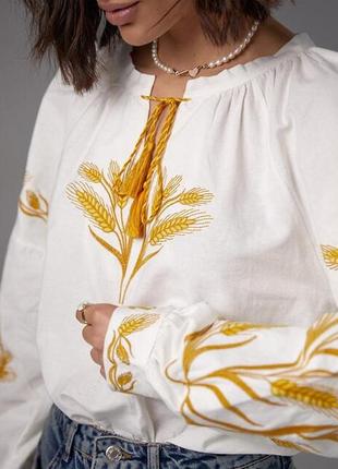 Блуза вишиванка з колосками3 фото