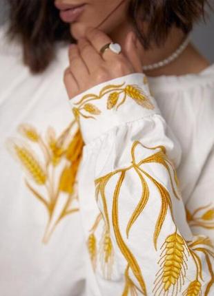 Блуза вишиванка з колосками6 фото