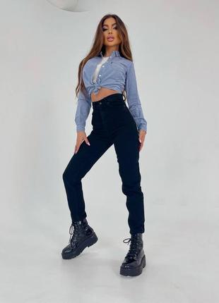 Стильные черные джинсы мом женские туречки 🇹🇷 ( мод 840 )3 фото