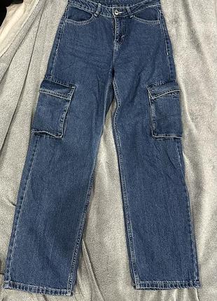 Джинсы (широкие/карго) bershka