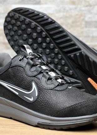 Кросівки чоловічі шкіряні nike air shield black