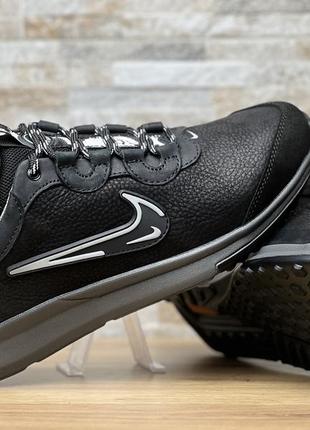 Кросівки чоловічі шкіряні nike air shield black3 фото