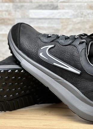 Кросівки чоловічі шкіряні nike air shield black4 фото