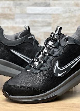 Кроссовки мужские кожаные nike air shield black8 фото