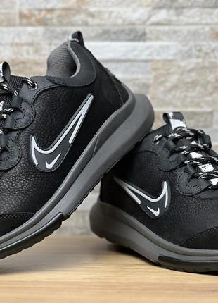 Кросівки чоловічі шкіряні nike air shield black10 фото