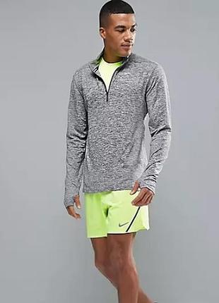Лонгслив, толстовка nike running element half-zip dri-fit top in grey