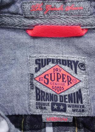 Рубашка superdry brand denim cotton (m)5 фото