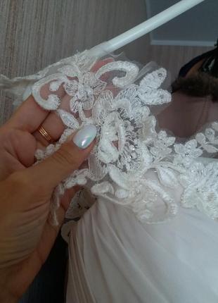 Свадебное платье на худенькую девушку+веночек в волосы в подарок5 фото