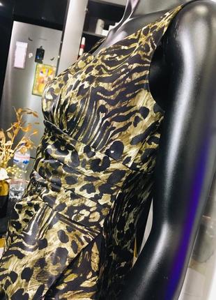 Леопардовое сатиновое платье от london times м3 фото