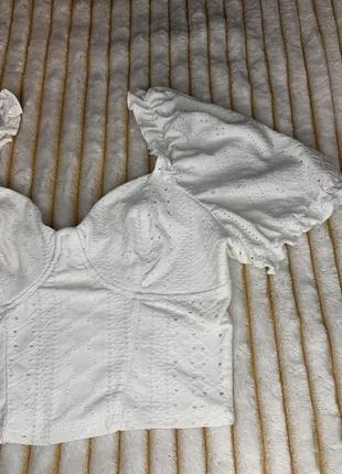 Топ блуза корсет белого цвета3 фото
