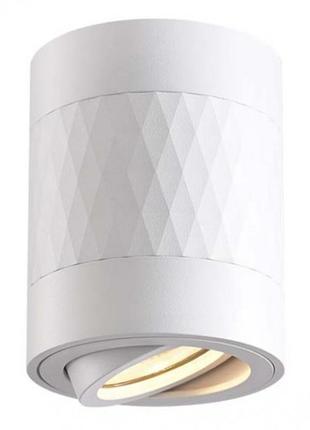 Накладной светильник videx vl-spf04a-wpw под лампу gu10 белый с белой призмой
