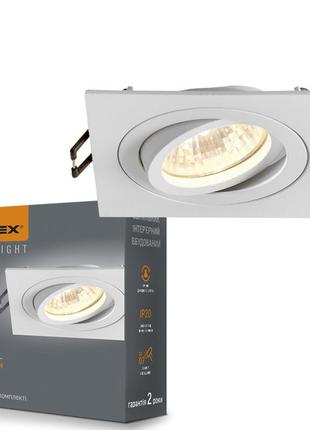 Врезной светильник videx vl-spf08s-w под лампу gu10 поворотный, квадратный, белый2 фото