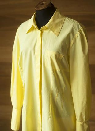 Желтая котоновая женская блузка mark aurel, размер l3 фото