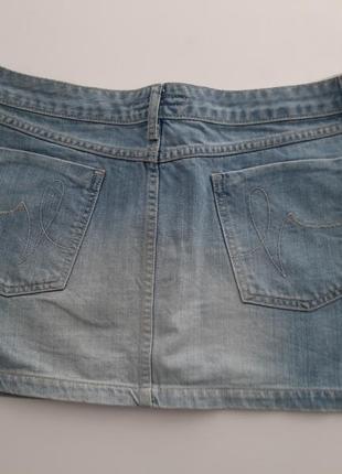 Юбка джинсовая короткая голубая размер l...xl2 фото
