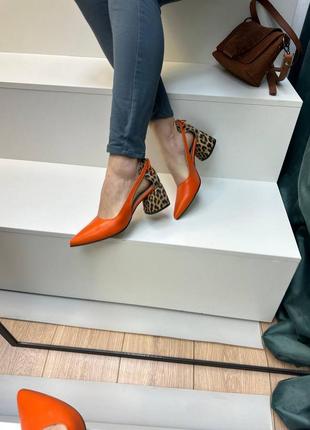 Эксклюзивные туфли лодочки из итальянской кожи и замши женские на каблуке8 фото