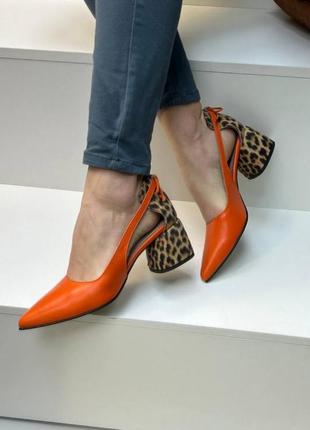 Эксклюзивные туфли лодочки из итальянской кожи и замши женские на каблуке2 фото