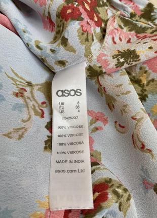 Мини платье в цветочный принт 100% вискоза asos4 фото