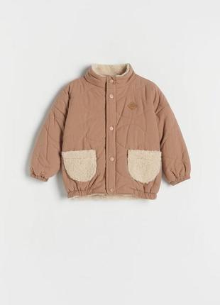Reserved куртка для хлопчика 92,98,104 бежева коричнева не zara next waikiki h&m3 фото