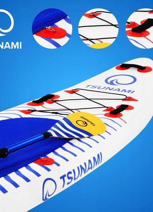 Надувна sup дошка tsunami 350 см з веслом wave t099 фото