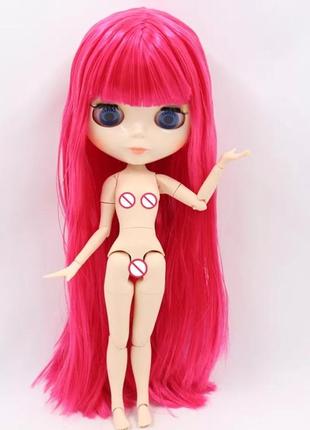 Шарнирная кукла блайз blythe 30см без одежды 4 цвета глаз ярко-розовые волосы