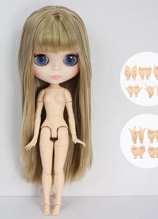 Шарнирная кукла блайз blythe tbl 30см матовое лицо без одежды 4 цвета глаз русые волосы1 фото