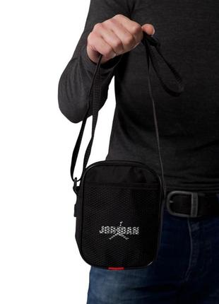 Барсетка через плечо jordan черная сумка мужская на плечо плащевая мессенджер джордан2 фото