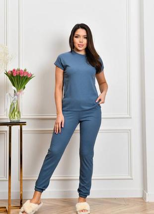 Костюм трійка 3в1 в рубчик футболка шорти штани