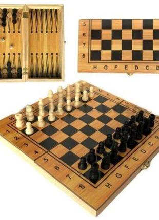 Гра 2 в 1 шахи та нарди на дерев'яній дошці mic (igr43)