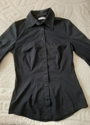 Чёрная блузка, рубашка orsay хлопковая5 фото