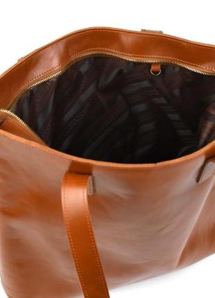 Жіноча сумка шопер шкіра алькор limary lim-3440gb коньячна7 фото