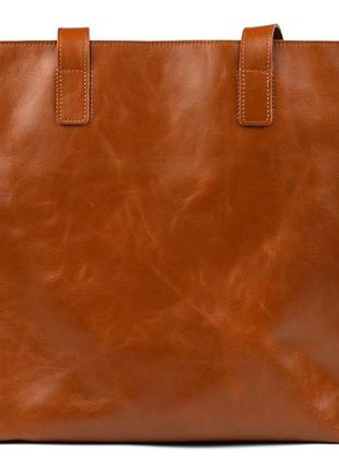 Жіноча сумка шопер шкіра алькор limary lim-3440gb коньячна1 фото