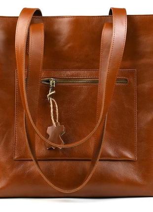 Жіноча сумка шопер шкіра алькор limary lim-3440gb коньячна2 фото