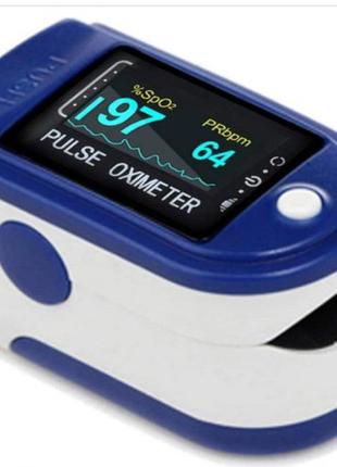 Пульсоксиметр pulse oximeter healer ad807 электронный на палец синий