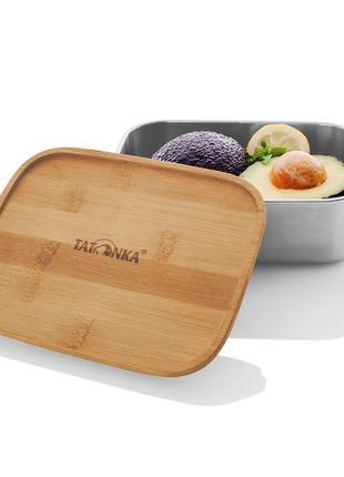 Контейнер для їжі tatonka lunch box i 1000 bamboo сріблястий