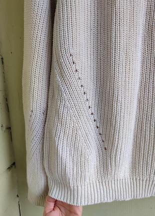 Хлопковый свитер джемпер с кружевом реглан оверсайз6 фото