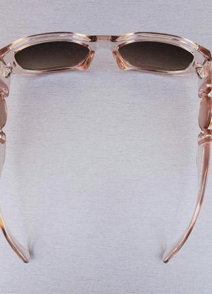Очки в стиле versace женские солнцезащитные стильные бежево розовые с градиентом6 фото