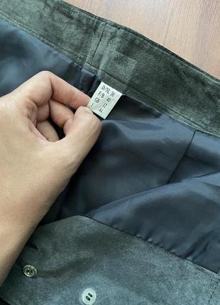 Замшевые штаны с высокой талией6 фото