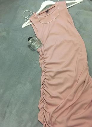 Сукня з відкритою спиною, плаття, сукня міді,  рожева сукня3 фото