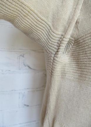Платье-туника трикотажное песочного цвета с люреком natural mist/с шерстью 15%/s-m4 фото
