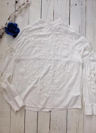 Нова натуральна блузка з прошвой від h&m, розмір 36 (на бірці 165/84а) .