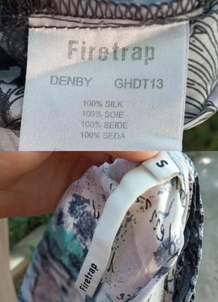 Невероятно красивая 100% шёлк майка firetrap открытая спина легкая летящая голубая блуза9 фото