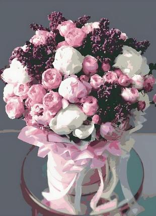 Картина за номерами квіти. букет ніжних квітів 40*50 см bamboni ba 0015