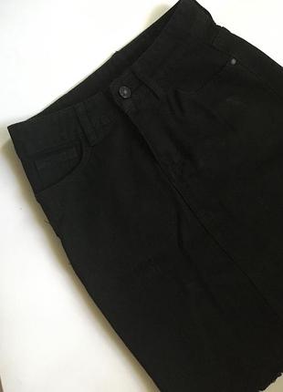 Джинсовая юбка чёрная 2