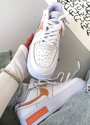 Женские кеды nike air force fontanka peach из натуральной кожи3 фото