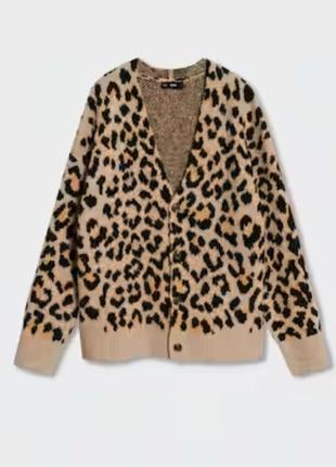 Mango нова жіноча кофта светр кардиган пуловер на гудзиках леопард розмір оверсайз xl3 фото