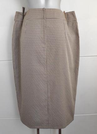 Стильная юбка primark в клетку модного кроя с разрезом спереди2 фото