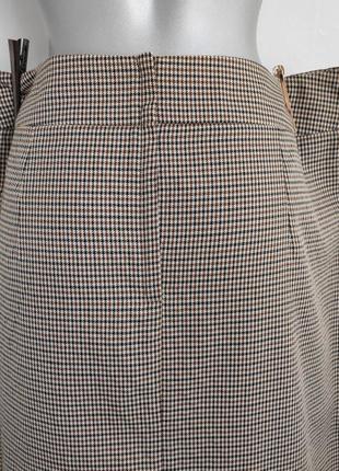 Стильная юбка primark в клетку модного кроя с разрезом спереди4 фото