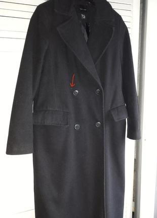 Черное длинное пальто, размер m, длина макси10 фото